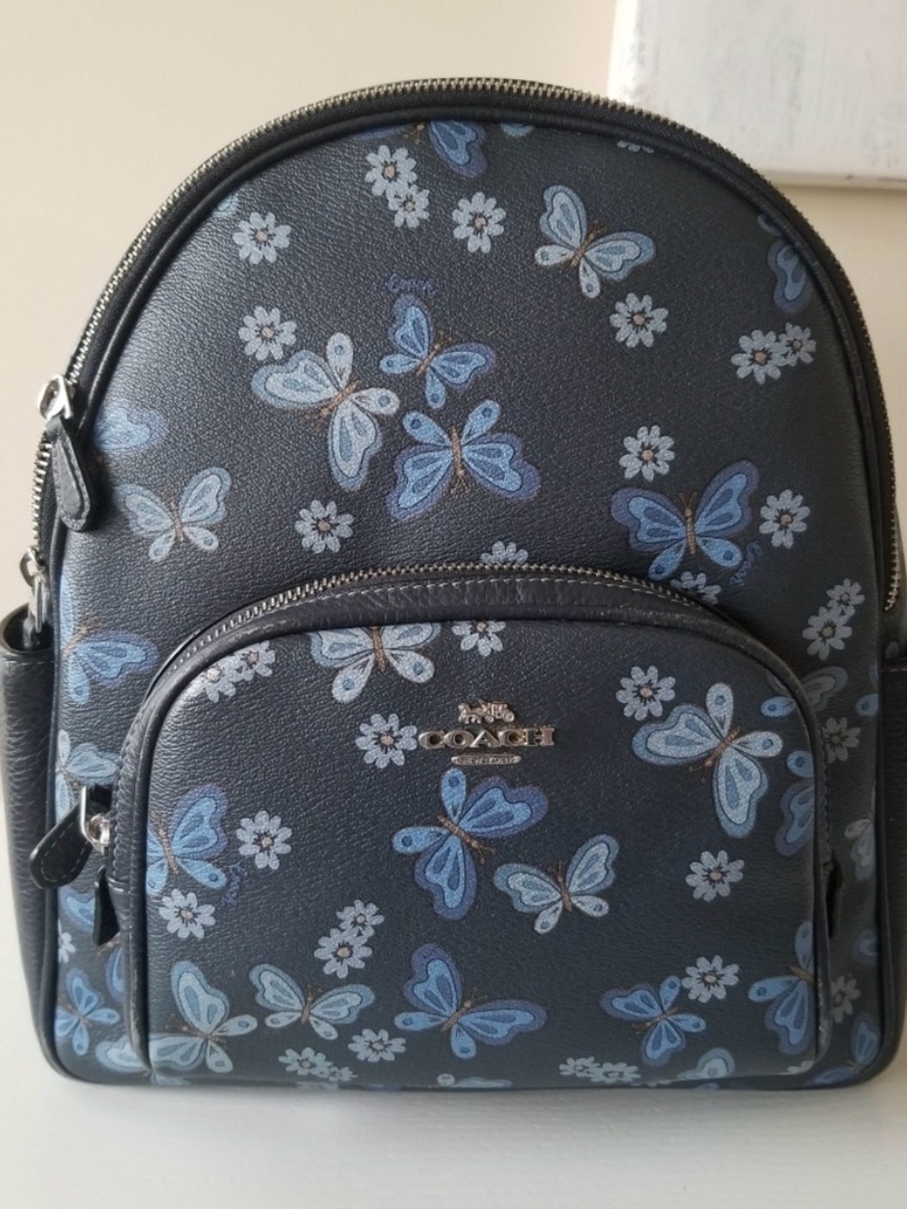 Coach Court Backpack with Lovely Butterfly Print in Midnight